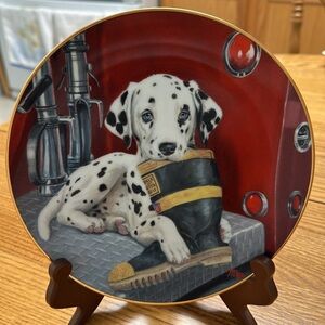 Princeton Gallery Dalmatian Collectors Plate Caught in the Act H0424